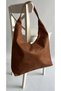 Mylee Loki Model Suede Tan Color Large Volume Zippered Shoulder Bag