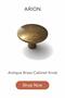 5 Pieces Luxury Metal Antique Yellow Button Drawer, Cabinet, Kitchen, Cloakroom Handle - 4