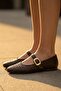 Brown Women's Buckled Elastic Easy-To-Wear Summer Dowry Bundle Ballet Flats B71Onav - 5