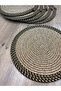Herakles 6 Pieces Wicker Plate Mat / American Service Lux Presentation Plate Mat with Stripes - 5