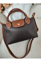 Women's Brown Hand and Shoulder Bag with Adjustable Strap, Quality Craftsmanship and Faux Leather Baguette Bag - 6