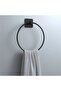 ®   Self-Adhesive Black Stainless Metal Round Towel Holder - 4