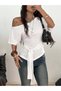 Women's Boat Neck Tie-Waist T-Shirt - 4