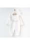 Waffle Fabric 2-Piece Jumpsuit Set for Baby Girl Newborn Mevlüt Set with Bandana Hospital Release