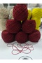 Summer Hand Knitting Yarn Viscose Acrylic Color Burgundy Visual Net 600Gr - 2