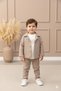 Baby Boy Muslin Fabric Set 3 Pieces Organic Jacket Shirt Elastic Waist Pants