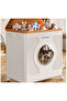 Foldable Plastic Storage Cabinet with Wheels and Transparent Door–White & Brown (58X41X68 CM) - 3