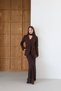 Brown Blazer Jacket with Scarf Detail - 9060 - 3