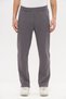 Dark Gray Winter Men's Sweatpants with Lamb-Like Appearance, Elastic Waist, Lace-Up, Zipper Pockets