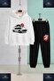 Children's Unisex Car Tokyo Mountain Front 3-Piece Hooded Tracksuit Set - 2