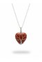 Tree of Life Detailed Heart Cut Natural Stone Steel Necklace - 2