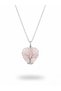 Tree of Life Detailed Heart Cut Natural Stone Steel Necklace