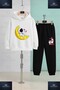 Children's Unisex Astronaut Reaching to the Yellow Moon 3-Piece Hooded Tracksuit Set - 2