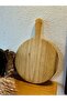 Natural Wooden Round Cutting and Presentation Board – 33 cm Length, 22 cm Diameter - 3