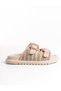 Multicolored Straw Double Buckle Women's Slippers - 4