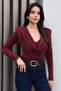 Zr Model Front Draped Collar Blouse