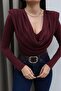Zr Model Front Draped Collar Blouse - 2