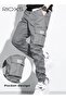 Men's Cargo Pants, Loose Fit Drawstring Elastic Waist Joggers with Multi Pockets, Comfy Breathable C - 4