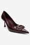 Rebel Burgundy Printed Buckle Women's Heeled Shoes - 3