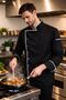 Turkish Flag Embroidered Black Chef Jacket |   Name Embroidered Chef Jacket |   Professional Kitchen Uniform - 3