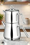 Prizma Medium Size Steel Teapot Set with Handle