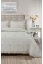 طقم غطاء سرير مطرز مزدوج من بيرلا - 240x260 سم - للاستخدام اليومي والزفاف - 2