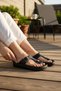 Women's Black Buckle Flip-Flops |   Thick Sole Orthopedic Daily Slippers - 3