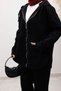Zippered Hooded Denim Suit Tsd250250 Black - 4