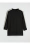Black Crew Neck Oversize Women's Sweatshirt Tunic - 5