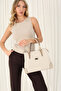Sand Beige - Sand Plaid Line Square Women's Handbag Sp667