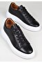 Dr Men's Black Genuine Leather Comfortable Daily Sneaker Shoes - 5