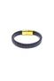 Navy Blue Smoked Genuine Leather Braided Men's Bracelet – with Gold Color Magnetic Clasp-159 - 2