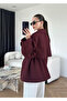 Burgundy Windshielded Leather Trench Coat with Rope Belt - 7488 - 2