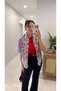 Jessie Gray Red Patterned Shawl Knitwear - 2