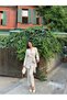 Brooch Detailed Beige Jacket and Trousers Set
