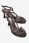 Gerald Brown Knitted Strap Women's Heeled Shoes