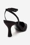 Estela Black Satin Mesh Detailed Women's Heeled Shoes - 5