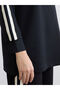 Black Crew Neck Oversize Women's Sweatshirt Tunic - 3