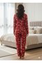 Suede Velvet Long Sleeve Plaid Front Buttoned Shawl Collar Plaid Pattern Shirt Pajama Set 52045 - 2