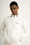 Supply Ms One Men's Full-Length Zippered Lightweight Wool Hooded Sweatshirt White