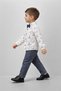 Printed Linen Shirt Gabardine Trousers Bow Tie Children's Suit - 2