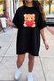 Plus Size Women's Oversize Comfortable Fit Summer Casual Short Sleeve Crew Neck T-Shirt Dress Nightgown