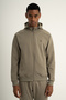 Supply Ms One Men's Full-Length Zippered Lightweight Wool Hooded Sweatshirt Khaki - 3