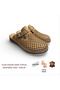 Genuine Leather Closed-Front Orthopedic Slippers with Special Design for Heel Spurs