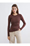 Artı-Store Women's Body with Crew Neck and Long Sleeves, Striped Pattern. High Pam