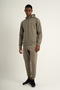 Supply Ms One Men's Full-Length Zippered Lightweight Wool Hooded Sweatshirt Khaki - 8