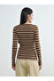 Esvab • Modern & Distinctive Zero Roba Collar Striped Women's Bodysuit - 6