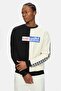 Jefferson Black Hooded Crew Neck Printed Oversize Men's Sweatshirt