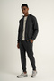 Supply Ms One Men's Full-Length Zippered Lightweight Wool Hooded Sweatshirt Navy Blue - 7