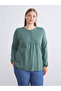 Crew Neck Embroidered Blouse - 2